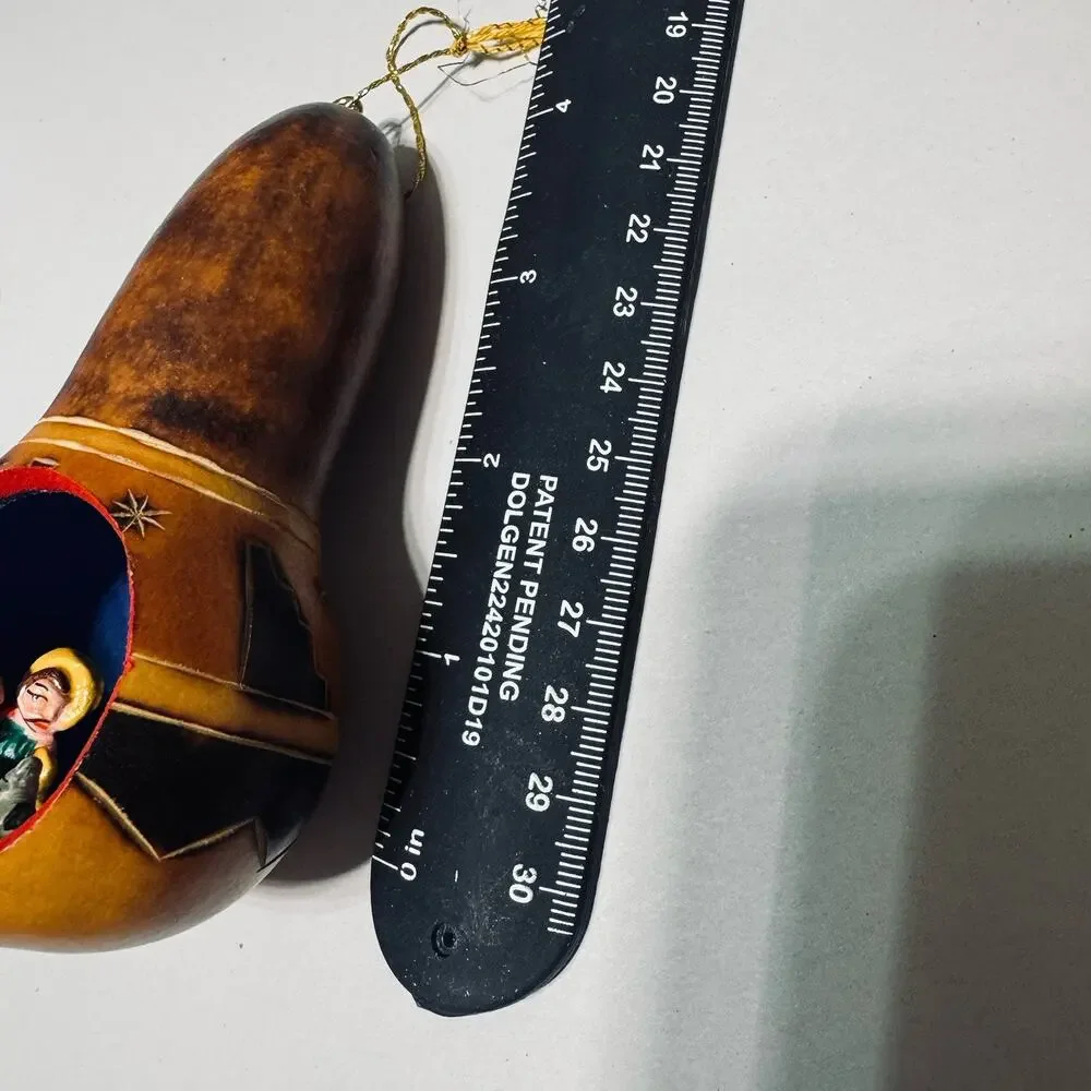 Handcrafted Nativity Gourd Christmas Ornament Peruvian Hand Painted